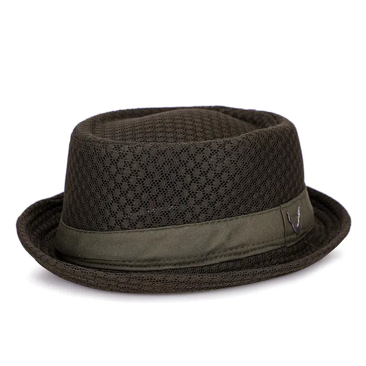 Breathable Flat-Brimmed Jazz Hat - Foldable Sun Hat