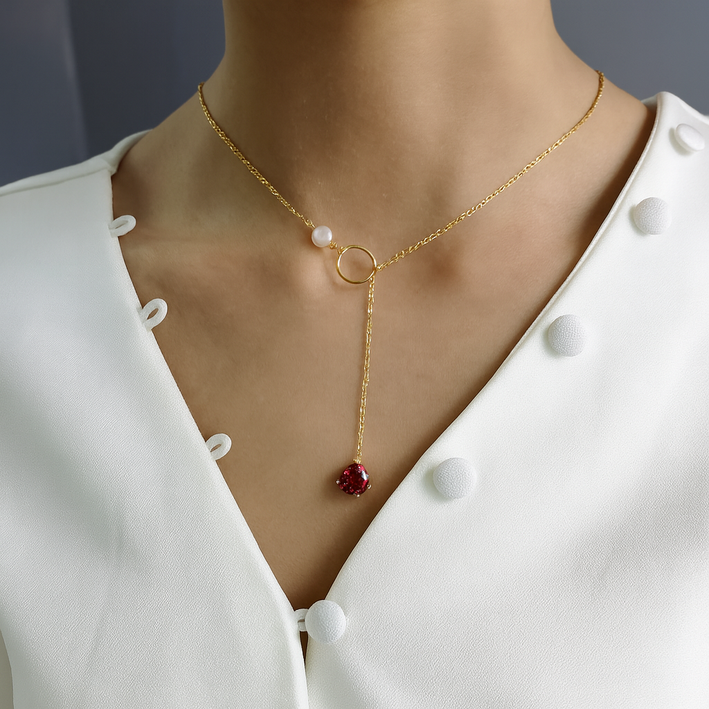 Silver Heart & Pearl Choker Necklace