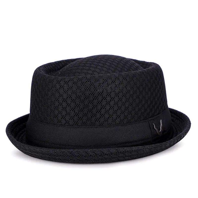 Breathable Flat-Brimmed Jazz Hat - Foldable Sun Hat