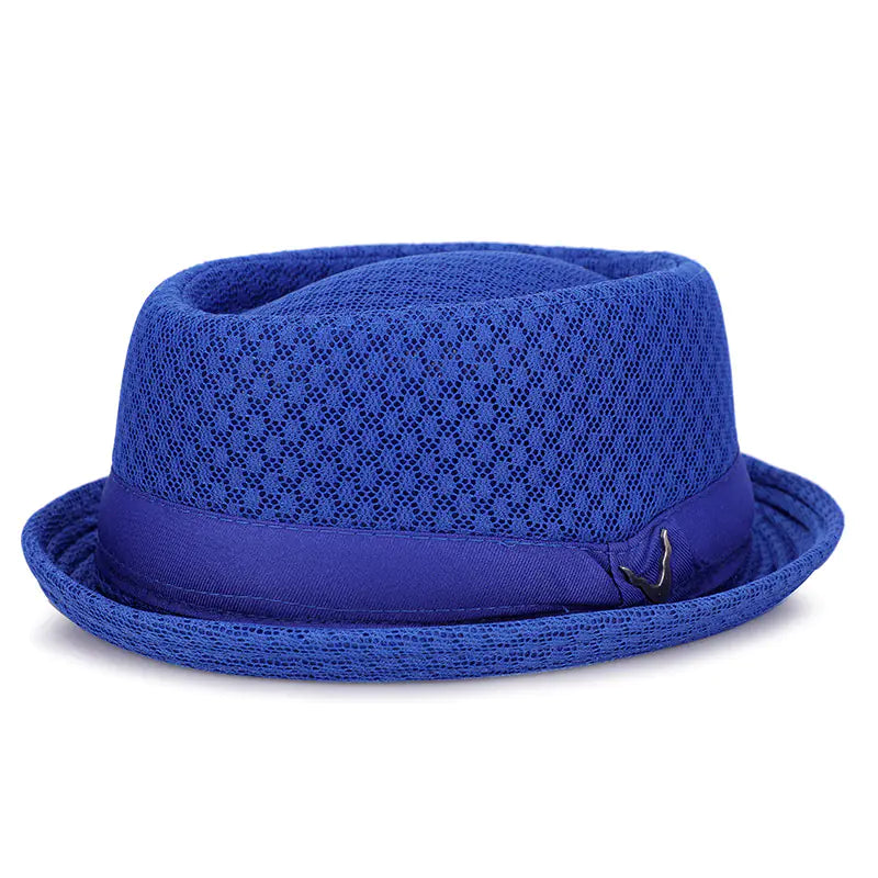 Breathable Flat-Brimmed Jazz Hat - Foldable Sun Hat