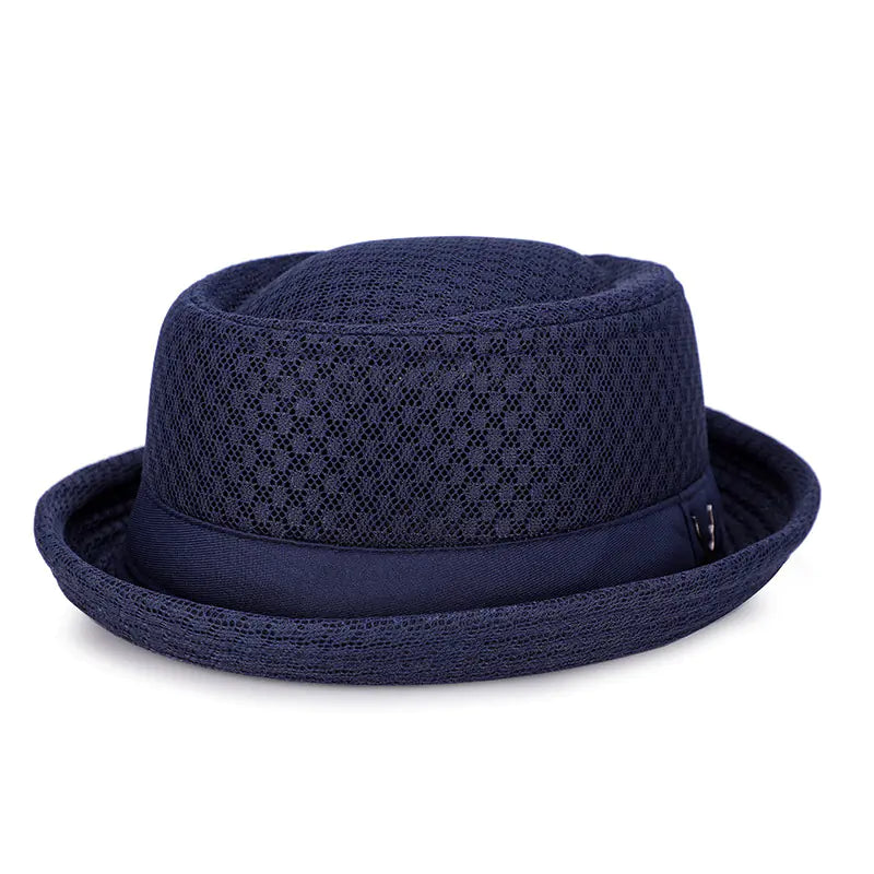 Breathable Flat-Brimmed Jazz Hat - Foldable Sun Hat