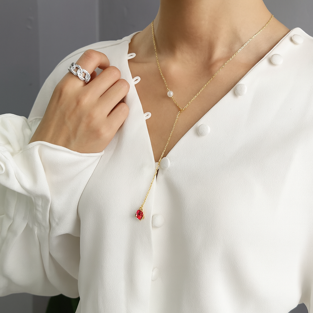 Silver Heart & Pearl Choker Necklace