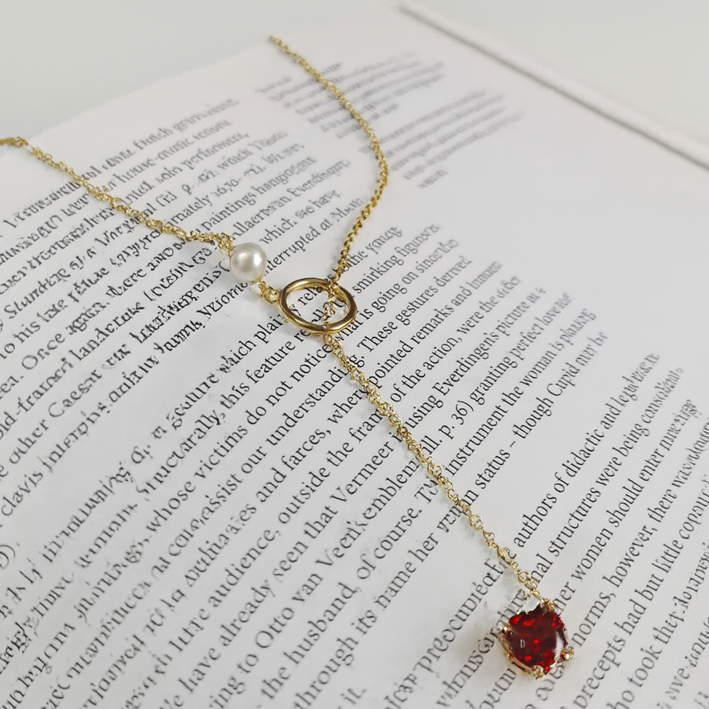 Silver Heart & Pearl Choker Necklace