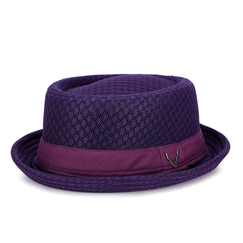 Breathable Flat-Brimmed Jazz Hat - Foldable Sun Hat
